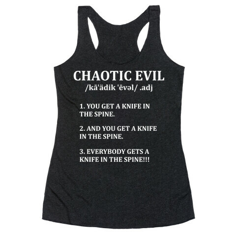 Chaotic evil Definition Racerback Tank Top