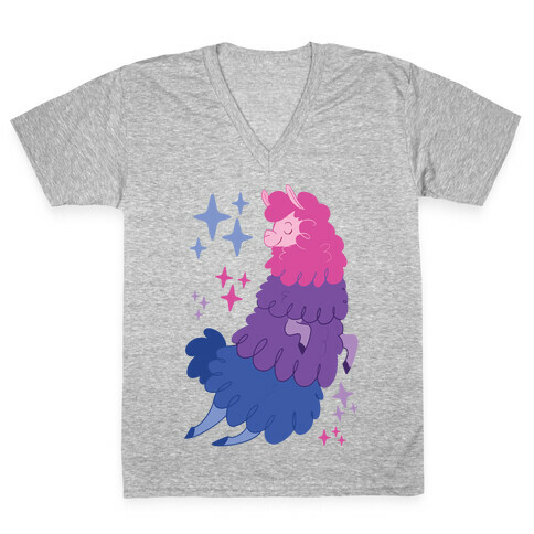 Bisexual Llama V-Neck Tee Shirt