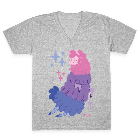 Bisexual Llama V-Neck Tee Shirt