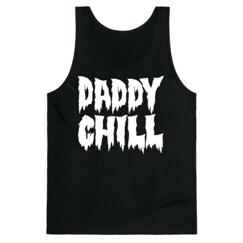 Daddy Chill White Print Tank Top