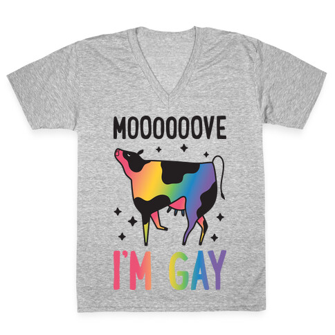 Move I'm Gay Cow V-Neck Tee Shirt