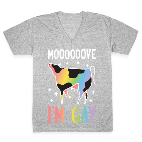 Move I'm Gay Cow V-Neck Tee Shirt