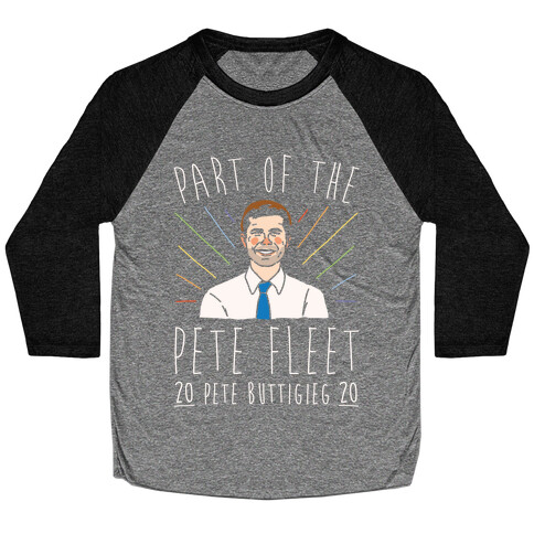 Pete Fleet Pete Buttigieg 2020 White Print Baseball Tee
