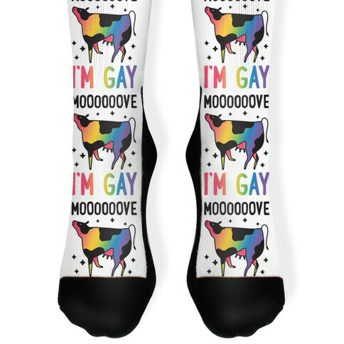 Move I'm Gay Cow Sock
