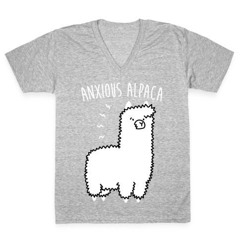 Anxious Alpaca V-Neck Tee Shirt