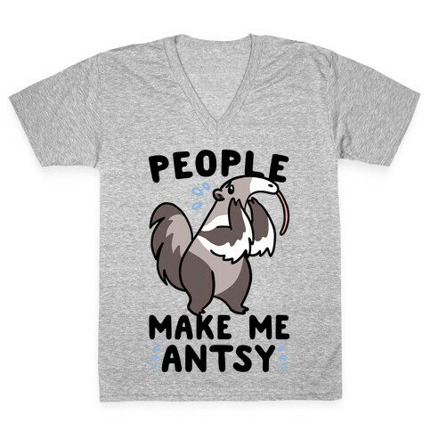 People Make Me Antsy - Anteater V-Neck Tee Shirt
