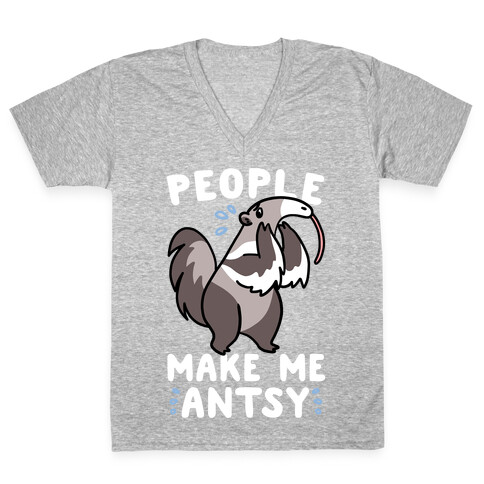 People Make Me Antsy - Anteater V-Neck Tee Shirt