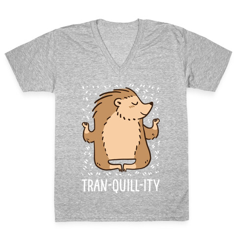 Tran-QUILL-ity - Hedgehog V-Neck Tee Shirt