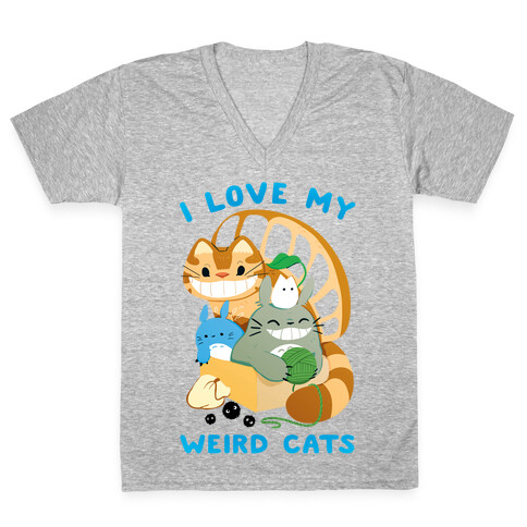 I love my weird cats V-Neck Tee Shirt