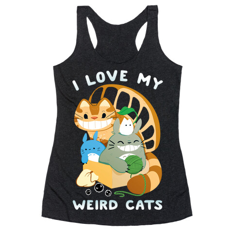 I love my weird cats Racerback Tank Top