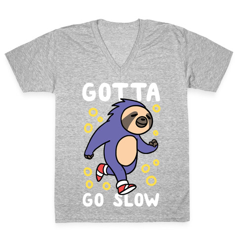 Gotta Go Slow - Sloth V-Neck Tee Shirt