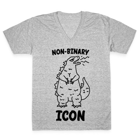 Non-Binary Icon  V-Neck Tee Shirt