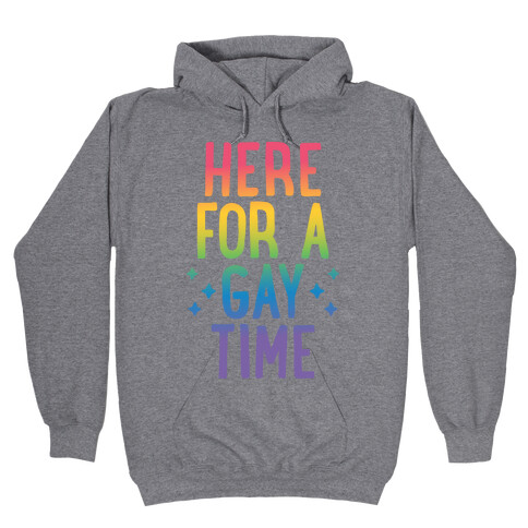 Here For A Gay Time Hooded Sweatshirt
