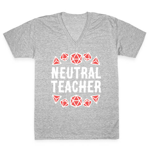 Neutral Teacher V-Neck Tee Shirt