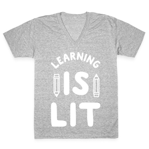 Learning Is Lit V-Neck Tee Shirt