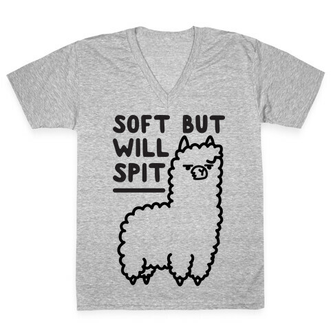Soft But Will Spit Llama V-Neck Tee Shirt