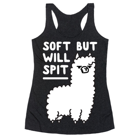 Soft But Will Spit Llama Racerback Tank Top