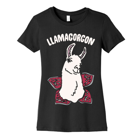 llamagorgon Parody White Print Womens T-Shirt