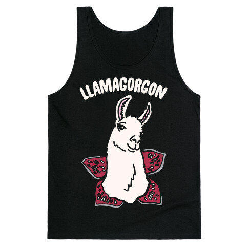 llamagorgon Parody White Print Tank Top