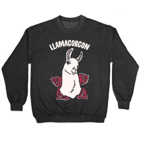 llamagorgon Parody White Print Pullover