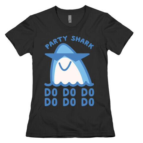 Party Shark Parody White Print Womens T-Shirt