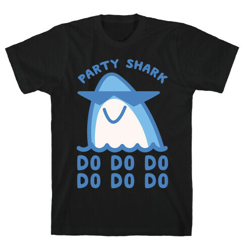 Party Shark Parody White Print T-Shirt