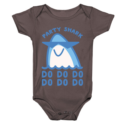 Party Shark Parody White Print Baby One-Piece