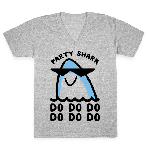 Party Shark Parody V-Neck Tee Shirt