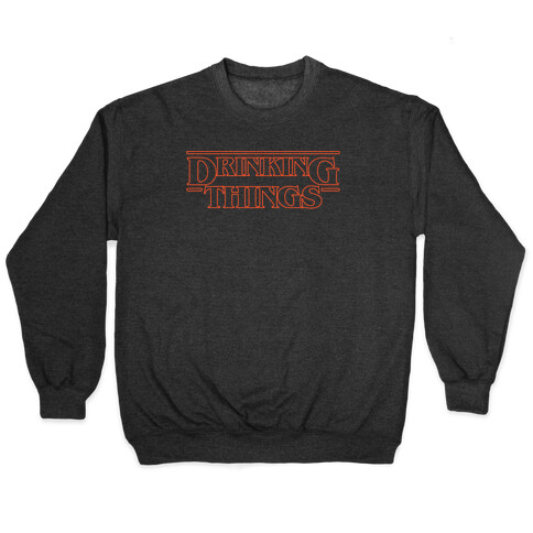Drinking Things Parody White Print Pullover