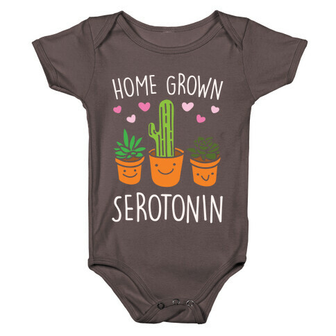 Home Grown Serotonin White Print Baby One-Piece