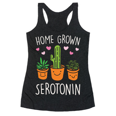 Home Grown Serotonin White Print Racerback Tank Top