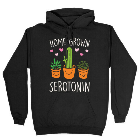 Home Grown Serotonin White Print Hooded Sweatshirt
