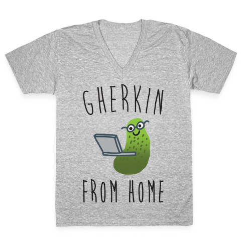 Gherkin From Home Pickle Parody V-Neck Tee Shirt