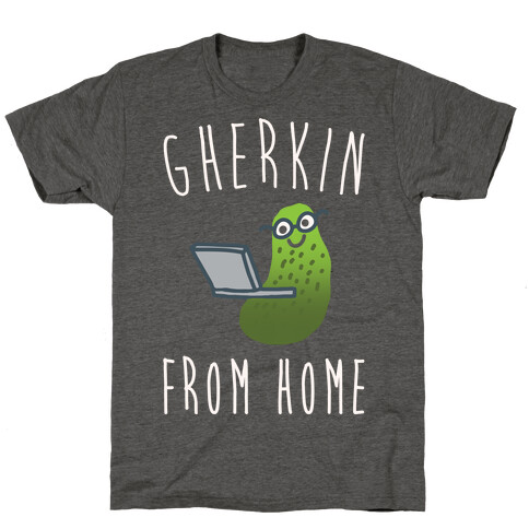 Gherkin From Pickle Parody Home White Print T-Shirt