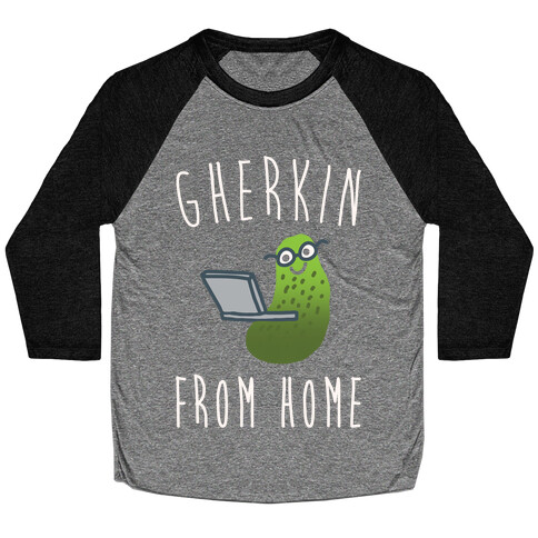 Gherkin From Pickle Parody Home White Print Baseball Tee
