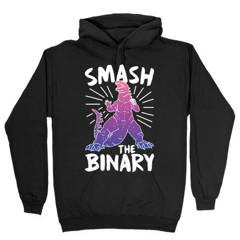 Smash The Binary Genderfluid Kaiju Hooded Sweatshirt