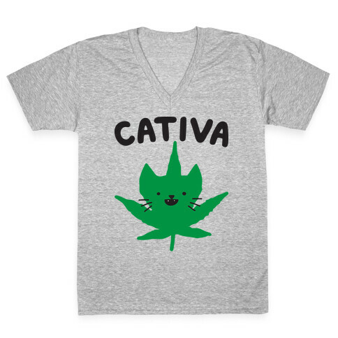 Cativa (Sativa Cat)  V-Neck Tee Shirt