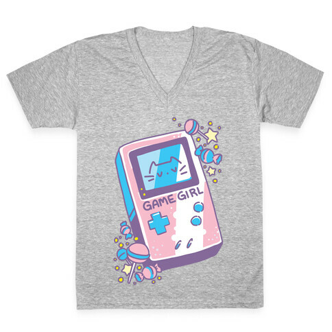 Game Girl - Trans Pride V-Neck Tee Shirt