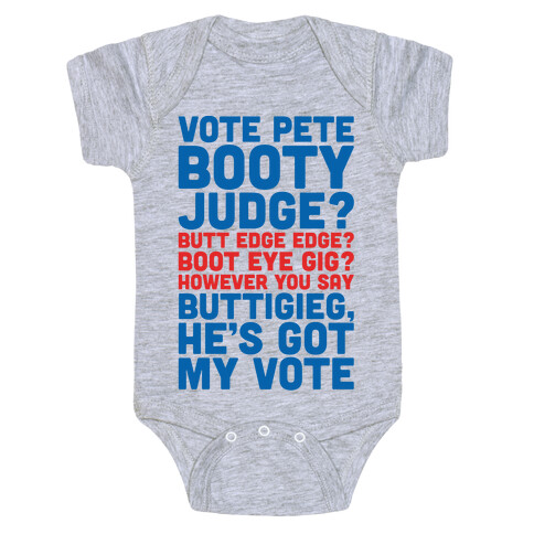 Vote Pete Buttigieg Name Parody Baby One-Piece