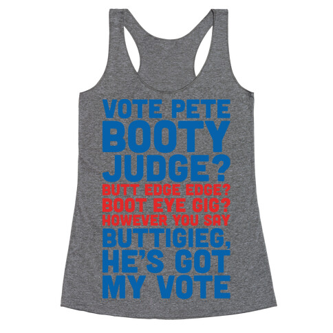 Vote Pete Buttigieg Name Parody Racerback Tank Top