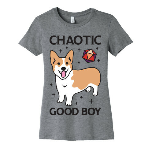 Chaotic Good Boy Corgi Womens T-Shirt