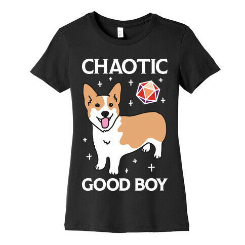 Chaotic Good Boy Corgi Womens T-Shirt