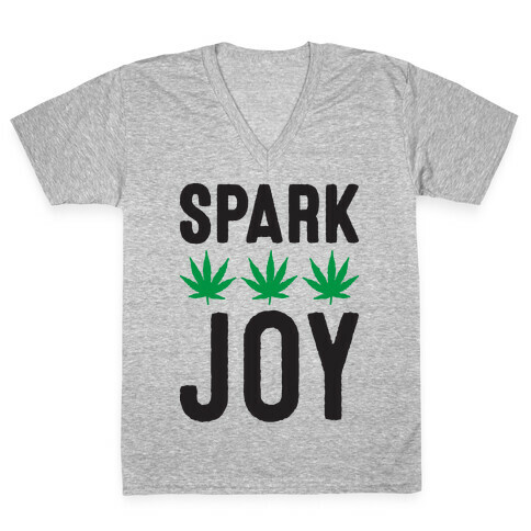 Spark Joy Weed V-Neck Tee Shirt