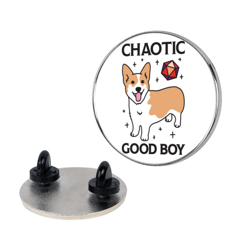 Chaotic Good Boy Corgi Pin