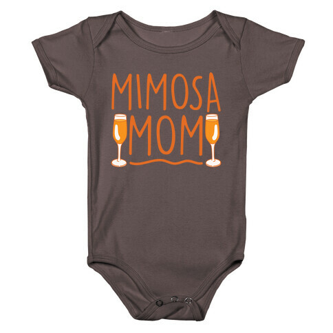 Mimosa Mom White Print Baby One-Piece