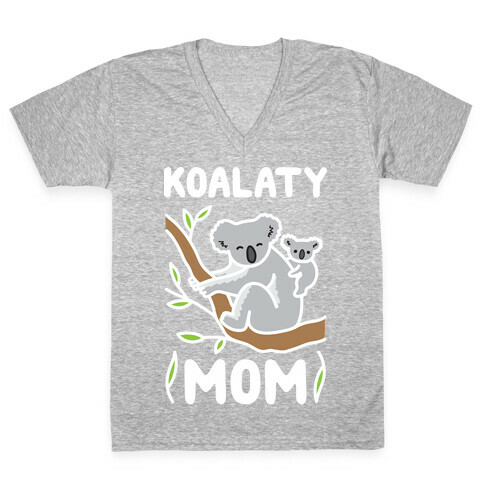 Koalaty Mom Koala V-Neck Tee Shirt