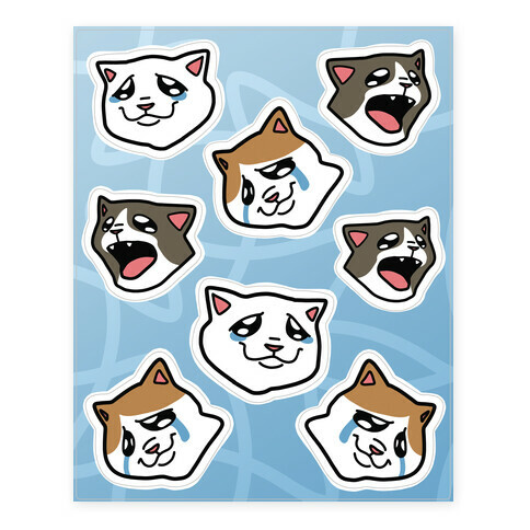 Crying Cats  Stickers and Decal Sheet