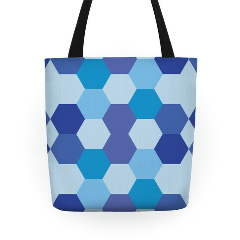 Blue Hexagon Pattern Tote