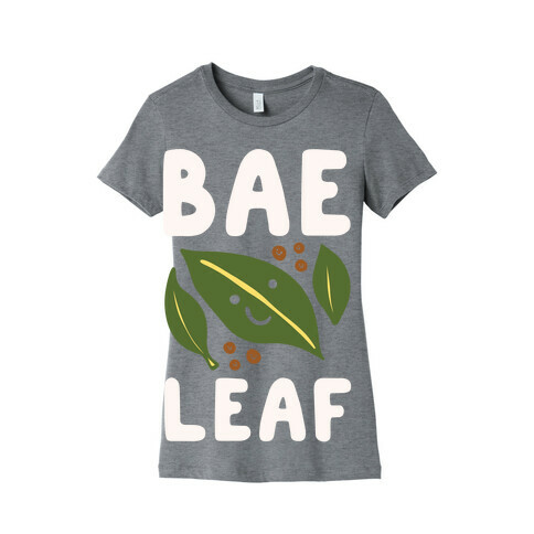 Bae Leaf White Print Womens T-Shirt