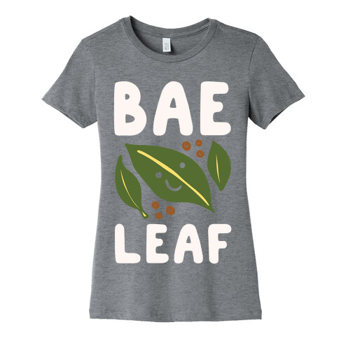 Bae Leaf White Print Womens T-Shirt